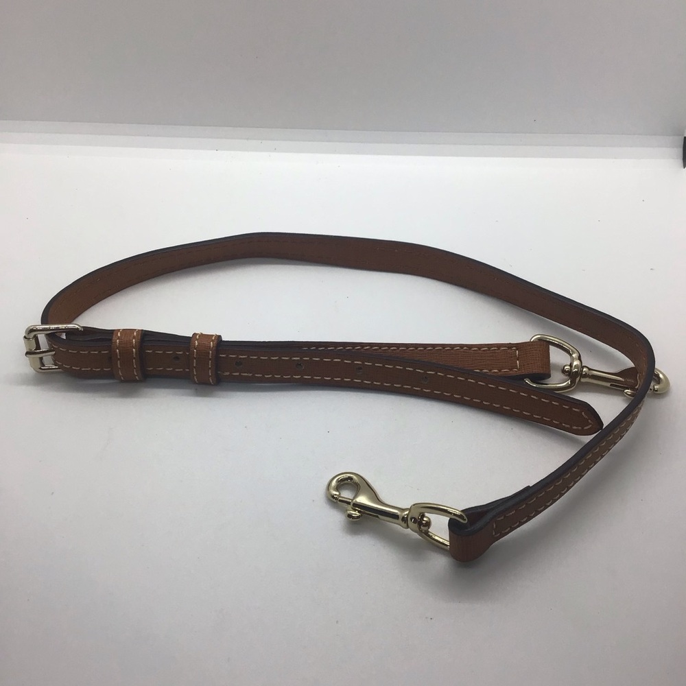 New 38” Adjustable Tan Faux? Leather Handbag Shoulder Crossbody Strap Gold Hardw
